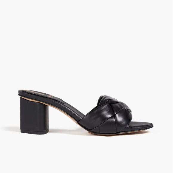 Sam Edelman Oaklie Black Leather Heeled Sandals - Picture 1 of 10